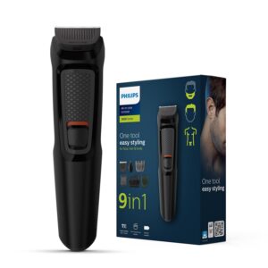 hilips India's No.1 Men's Trimmer | Self Sharpening Blades | Single Stroke Grooming I 9 In1 Face, Nose And Body I 3 Year Warranty | Powerful Motor | No Oil Needed I 60 Min Runtime I MG3710/65