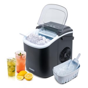 AGARO Marvel Ice Maker 1.2L Countertop Portable Machine, 9 Cubes in 6 Mins, 2 Bullet Ice Sizes, Fast Ice Making for Home Kitchen, Office, Parties, Self-Cleaning with Handle