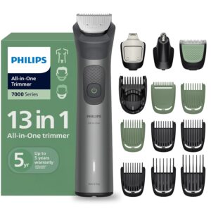Philips India's No.1 Men's Trimmer | BeardSense Technology | Self-sharpening blades | 13-in-1 Grooming Kit- Beard,Hair,Body, Nose,Intimate | 120min. runtime | 100% Showerproof